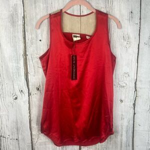 Imminent Rise Red Silk Orion Tank Size 6  289